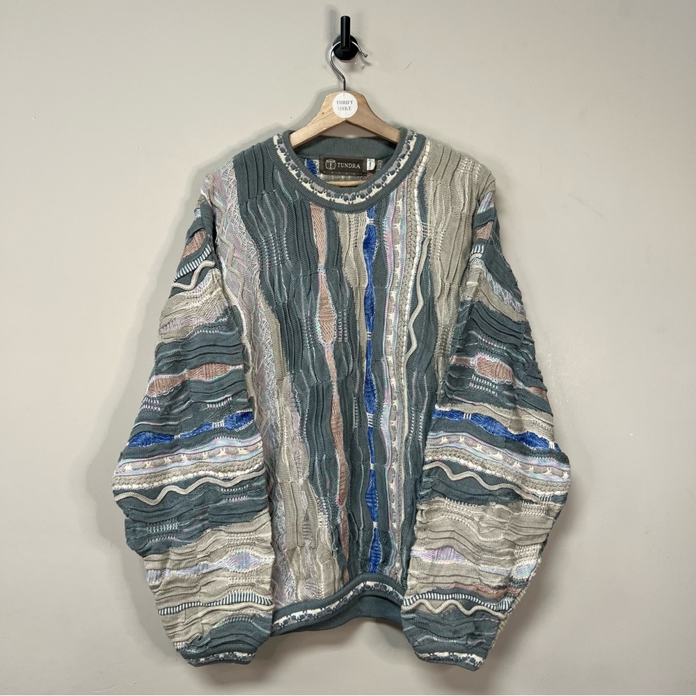 Vtg Pastel Coogi Style Knit Sweater